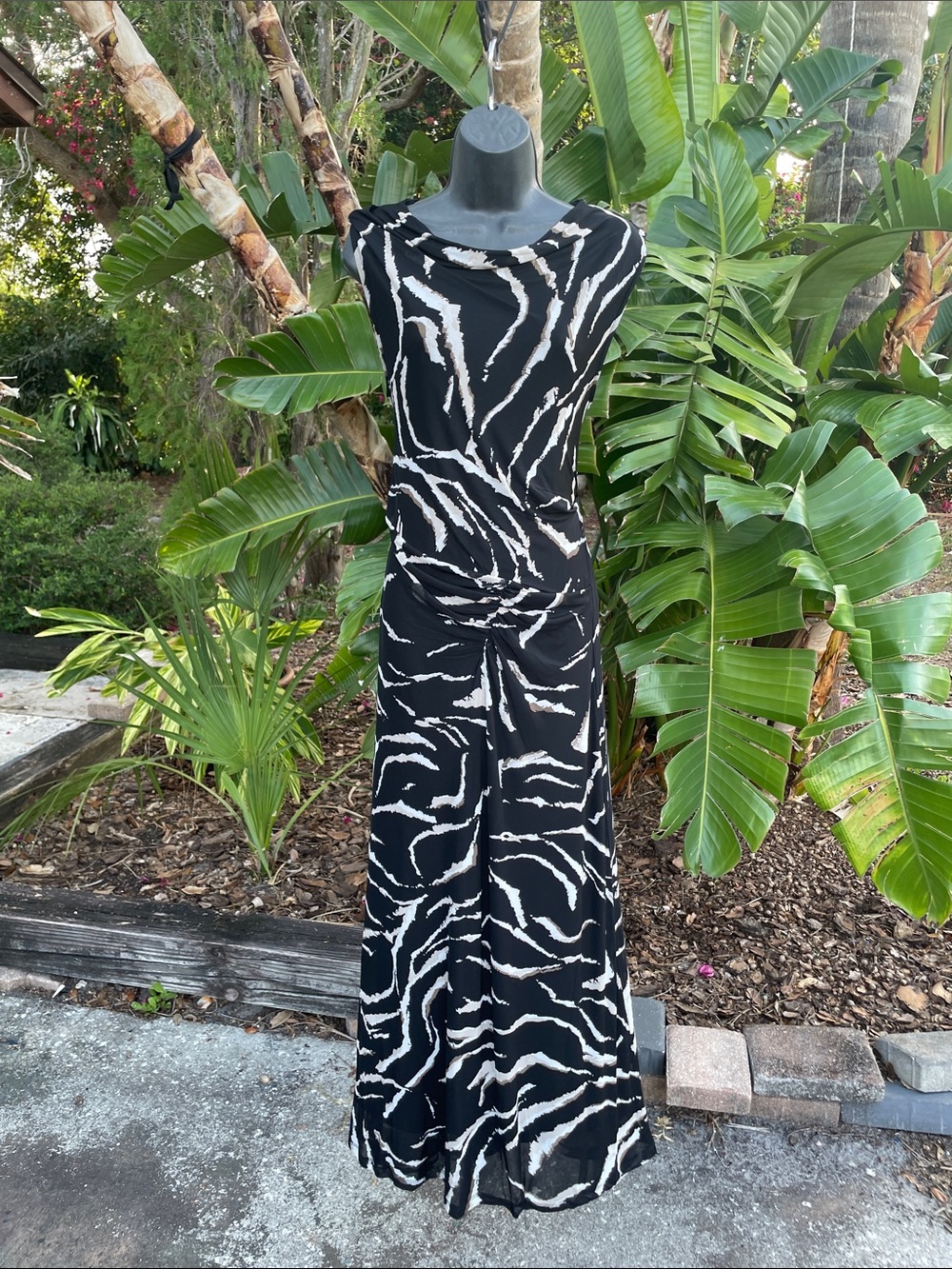 zebra print drop waist dress
